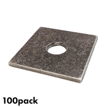 2x2 square washers 1/2 in or 5/8 in. bolts, 10 gauge 1/8 in. metal